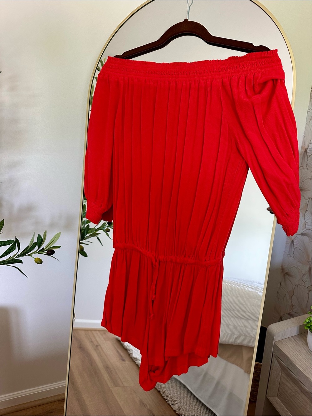 Raisins Red Off-Shoulder Romper